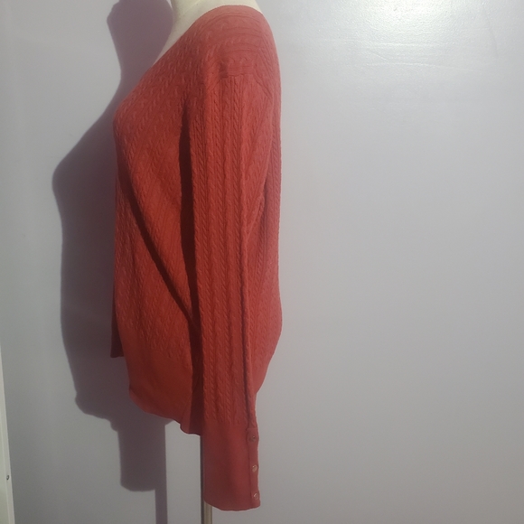 Dress barn rust cable knit sweater size large - Picture 3 of 6